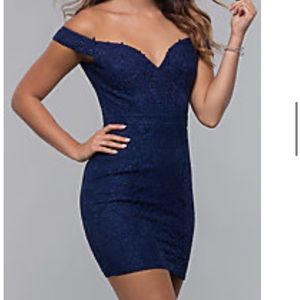 NWT NAVY Short Lace Off-Shoulder Sweetheart Homecoming Dress